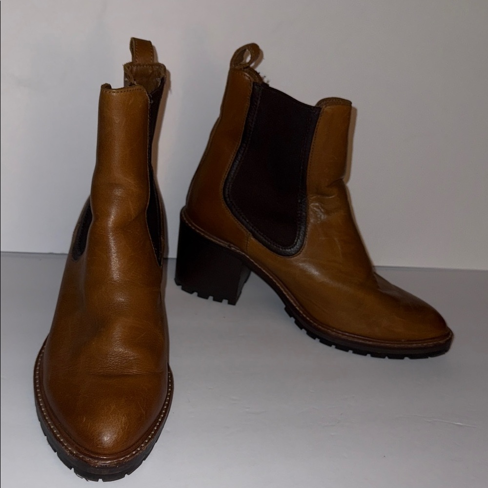 Thursday Boot Company The Knockout Tan Toffee Leather Ankle Boots Women’s Size 9